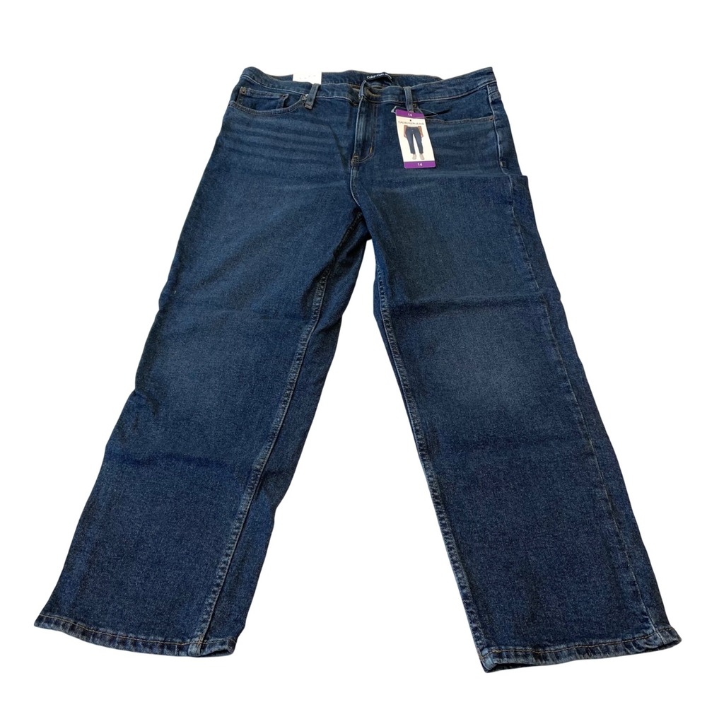 Calvin‎ Klein Jeans Womens Dark Wash Straight Leg Denim Jeans Size 14